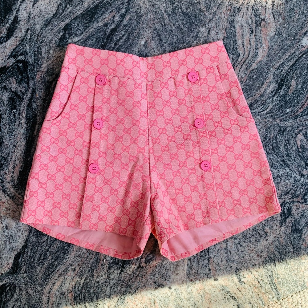 Fall High Waist Embroidered Shorts